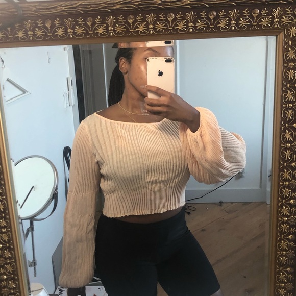Zara Rose gold crop Sweater - Picture 2 of 4